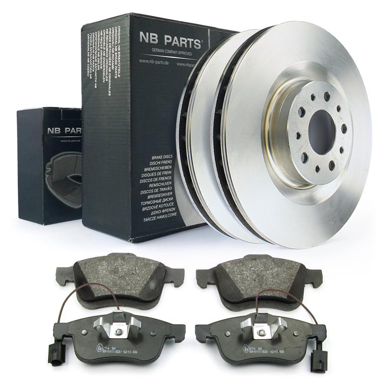 NB PARTS Bremsscheiben + Bremsbeläge Vorderachse - Komplettset Für Audi A4 B5